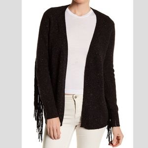 Autum Cashmere Suede Fringe Cashmere Open Cardigan